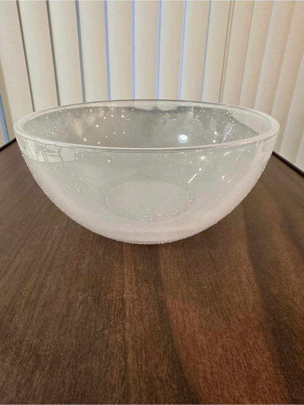 Clear Textured Glass Serving Bowl - Bubble Pattern